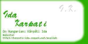 ida karpati business card