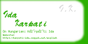 ida karpati business card